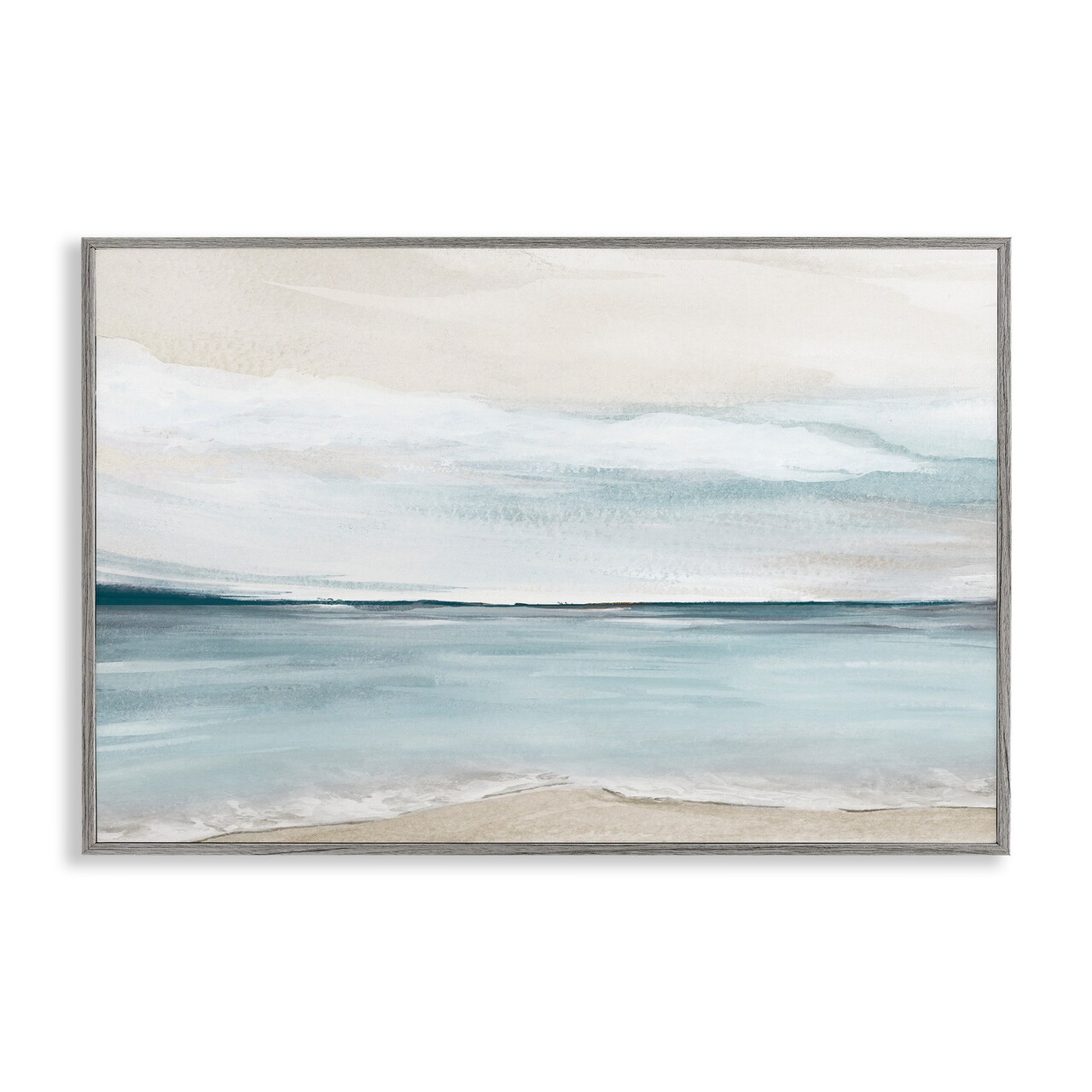 Stupell Industries Muted Soft Watercolor Beach Framed Giclee By Kristen Brockmon